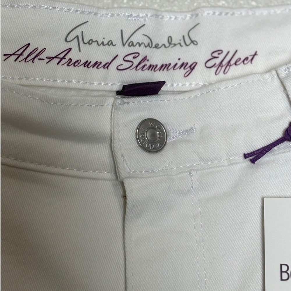Gloria Vanderbilt Amanda Capri Jeans Vintage White Slimming Effect Womens 14 NEW - Picture 4 of 7